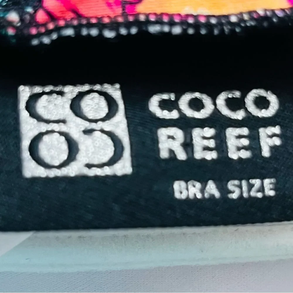 Coco Reef Pink Tropical Floral Pink Swimsuit Soft Cup Underwire Adjustable Top 8